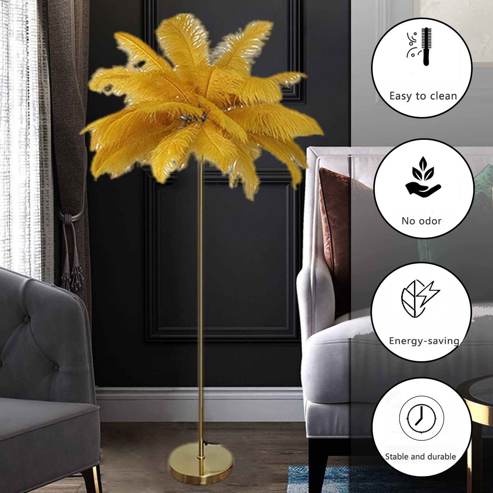 フェザーランプ ピンク Amazon.co.jp : フェザーフロアランプ、63インチフェザーヤシの